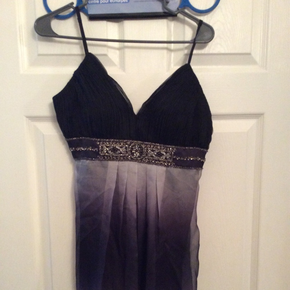 NWT Studio SW Black/Charcoal Ombré Sequin Slip Dress